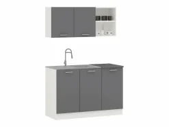 Cocina Completa haaus Ara, Antracita/Blanco, L 120 cm