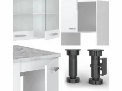 Discount Cocina esquinera alto brillo/ 247x60x81.6 r-line Cocina Completa