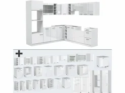 Discount Cocina esquinera alto brillo/ 247x60x81.6 r-line Cocina Completa