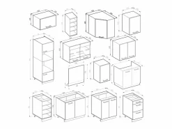 Best Vicco Cocina esquinera alto brillo/ 247x60x81.6 r-line Blanco