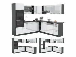 Clearance Cocina esquinera brillo/antracita 247x60x81.6 r-line Cocina Completa