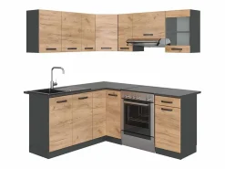 Vicco Cocina esquinera oro power roble/antracita 190x46x81.6 rick