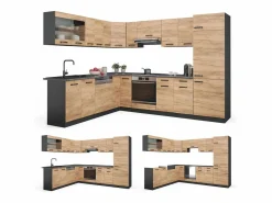 Vicco Cocina esquinera oro power roble/antracita 287x60x81.6 r-line