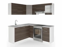 Vicco Cocina esquinera precioso gris/blanco 190x60x81.6 rick
