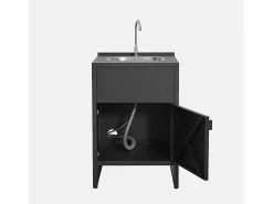 Sweeek Cocina exterior 6 módulos acero inoxidable Negro