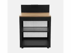 Sweeek Cocina exterior de acero y decoración de madera 1 estante, 80cm Negro