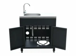 Sweeek Cocina exterior de acero con fregadero de 80cm Negro