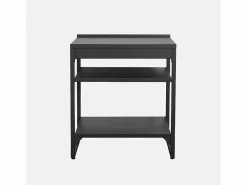 Online Sweeek Cocina exterior de acero 2 estantes l80cm Negro