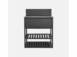 Sweeek Cocina exterior de acero, 1 armario, 2 estantes, 80cm