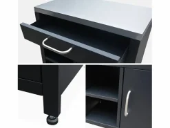 Sweeek Cocina exterior de acero 1 cajón y 1 puerta, 80cm