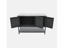 Discount Cocina exterior de acero 3 puertas y 1 estante, 120cm Materiales Y Utensilios De Cocina