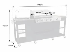 Happy Garden Cocina exterior TEXAS 4+1 quemadores