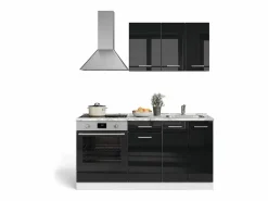 Hot Vicco Cocina para solteros brillo/blanco 160x46x81.6 r-line Negro