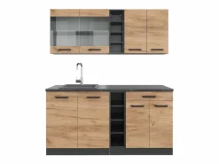 Vicco Cocina para solteros oro power roble/antracita 160x46x81.6 r-line