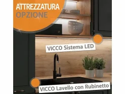 Vicco Cocina para solteros oro power roble/antracita 160x46x81.6 r-line