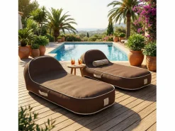 Best Coco Lounge Tumbona hinchable PALMA ambiente Moka chocolate Tumbona