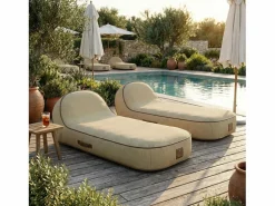 Coco Lounge Tumbona hinchable PALMA ambiente Boho color yute