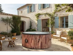 Clearance Coco Spa Bali Spa Hinchable - 150 cm de Diámetro - 800 Litros - Motor de 2240 W - De 2 a 4 Personas Marru00f3n