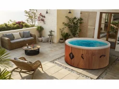 Discount Coco Spa Tahiti Spa Hinchable - 150 cm de diámetro - 800 litros - Motor de 2240 W - Para 2 a 4 personas Marru00f3n
