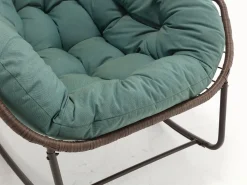 Cocon - Mecedora de ratán - Estructura de acero con cojín suave - Para uso en interiores y exteriores