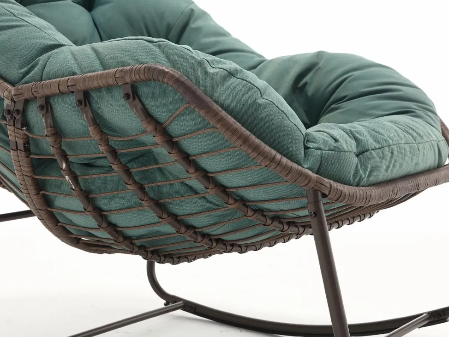 Cocon - Mecedora de ratán - Estructura de acero con cojín suave - Para uso en interiores y exteriores