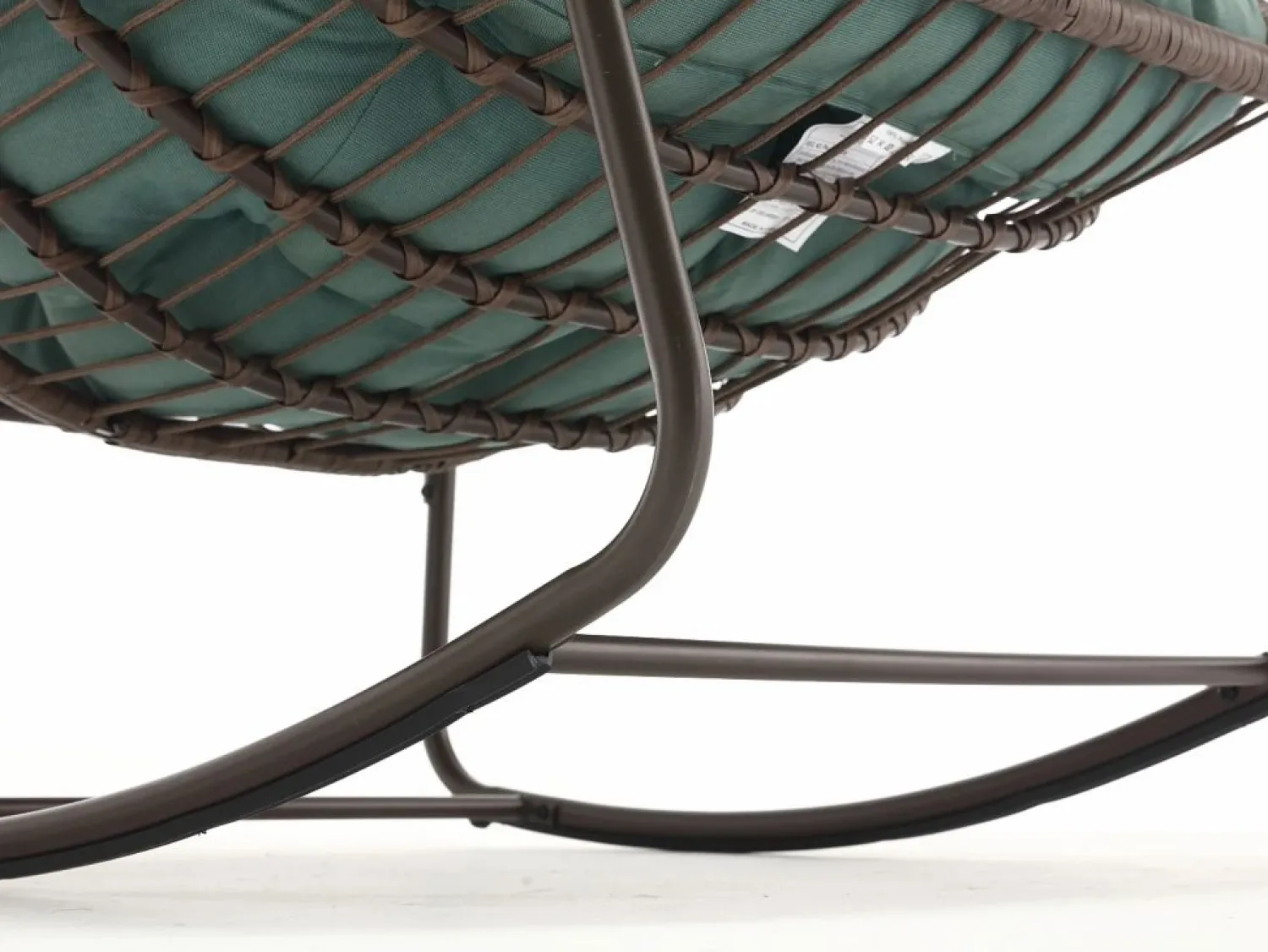 Cocon - Mecedora de ratán - Estructura de acero con cojín suave - Para uso en interiores y exteriores