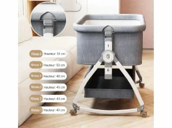 Sale DripeX CODODO CIRADLE CON CAMBIANTES, MECHORTO, ALMACENAMIENTO, MOSQUITO NET, CASTERS, 6 alturas, 92x55x83cm Gris claro