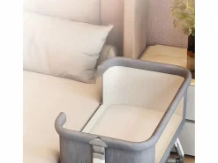 Best DripeX Cododo Cradle con colchón, almacenamiento, mosquitera, ruedas, 6 alturas, 92x55x83cm Gris claro