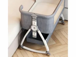 Best DripeX Cododo Cradle con colchón, almacenamiento, mosquitera, ruedas, 6 alturas, 92x55x83cm Gris claro