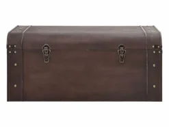 Discount Cofre con pestillos contrachapada marrón 90x50x39,5 cm ES934260 Baúl Y Arcón