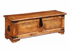 vidaxl Cofre de almacenamiento de madera de mango rugosa