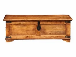 vidaxl Cofre de almacenamiento de madera de mango rugosa