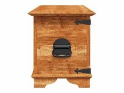 vidaxl Cofre de almacenamiento de madera de mango rugosa