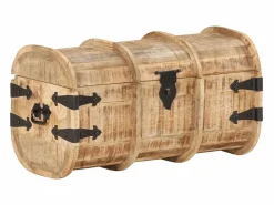 vidaxl Cofres de almacenamiento 2 unidades madera maciza de mango Color natural claro