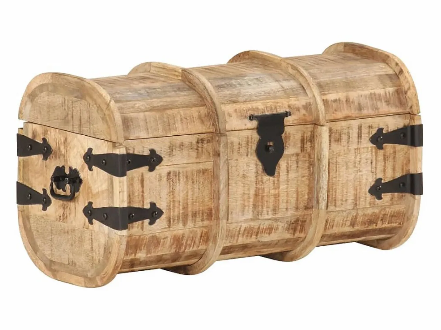 vidaxl Cofres de almacenamiento 2 unidades madera maciza de mango Color natural claro