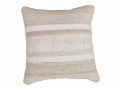 OZAIA Cojín 100% lana hecho a mano - 50 x 50 cm - Marfil y beige - EMMA