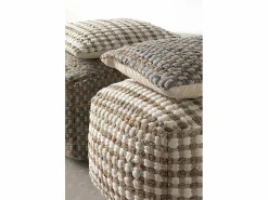 Outlet Cojín algodón y yute gris claro 45x45 cm Ropa De Casa
