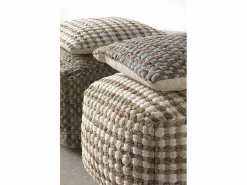 Clearance Cojín algodón y yute natural 45x45 cm Multicolor