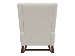 Clearance Cojín lumbar con bolsillo lateral y reposapiés, Mecedora, Patas de Madera Maciza, Sillón Balancín