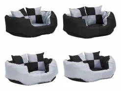 Cojín para perro reversible y lavable y negro 65x50x20 cm Cama De Animales De Compañía