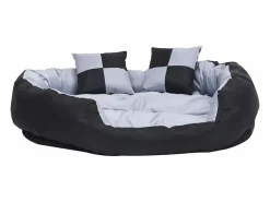 Online Clicnbuy Cojín para perro reversible y lavable y negro 110x80x23 cm Gris