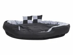 Discount Clicnbuy Cojín para perro reversible y lavable y negro 150x120x25 cm Gris