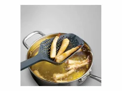 Best Colador Scoop Plus de nylon resistente al calor con mango antideslizante y ganchos integrados - Verde Materiales Y Utensilios De Cocina
