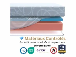 Best Colchón 2 plazas Ondine 180x200 - Espuma Memory 60 kg/m³ Alta Densidad Enriquecida con Microcápsulas de Gel Refrescante - Diseño ergonómico Colchones - 180X200Cm