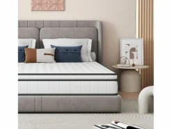 Colchón 140 x 190 cm - altura 25 cm - de espuma fría - ergonómico - con muelles ensacados - para niños y adultos