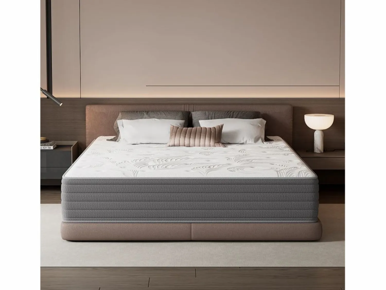 Hot Colchón 160 x 200 cm con muelles ensacados de 7 zonas, firmeza H3, espuma de confort de 22 cm de grosor, anti-alérgico - HOMAVO Colchones - 160X200Cm
