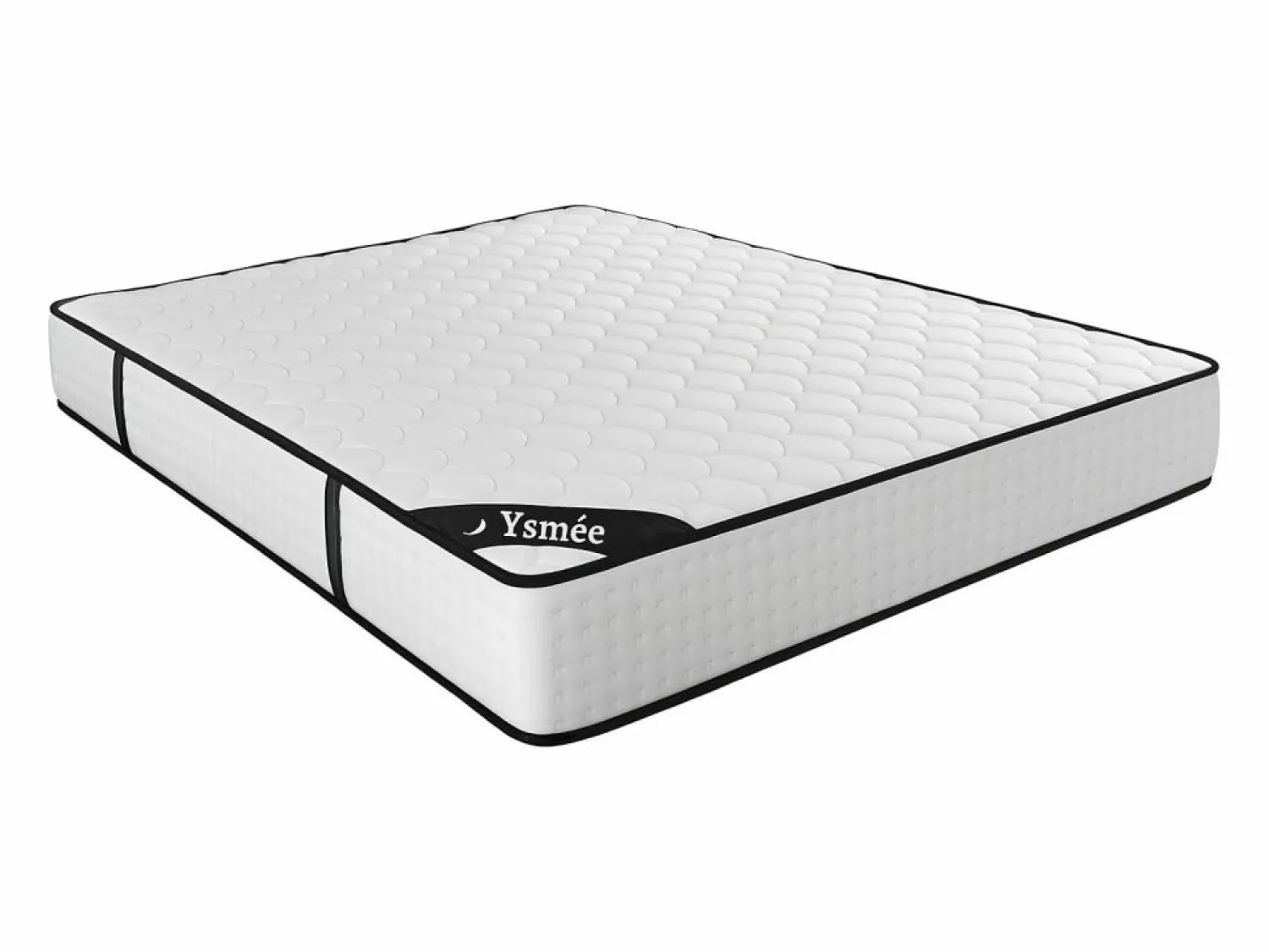 Sale Ysmée Colchón 160 x 200 cm Queen Size muelles ensacados 7 zonas y viscoelástica 22cm de grosor - LUREAN de YSMÉE Blanco