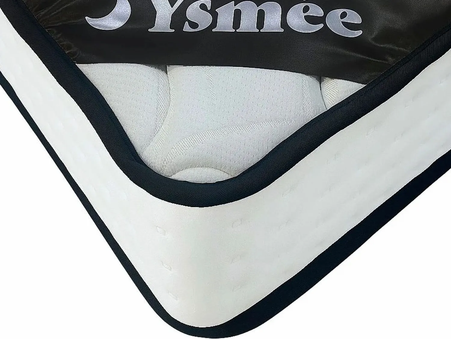Sale Ysmée Colchón 160 x 200 cm Queen Size muelles ensacados 7 zonas y viscoelástica 22cm de grosor - LUREAN de YSMÉE Blanco