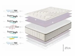 Moonia Colchón Cashmere Premier Gel, 27 - 140x190 cm