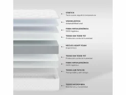 Discount Colchón Cuna 60x120 altura:12cm Baby One Blanco - Nalui Colchón Espuma